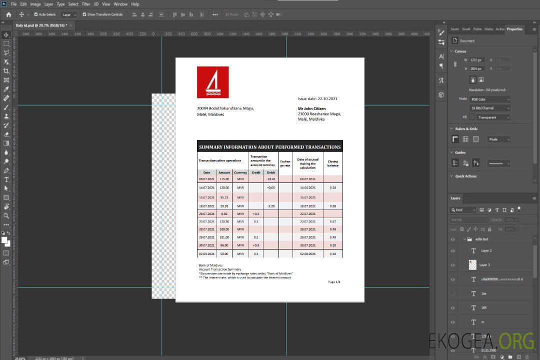Modèle de relevé bancaire de la Maldives Bank of Maldives au format Word et PDF template Modèle de relevé bancaire de la Maldives Bank of Maldives au format Word et PDF template